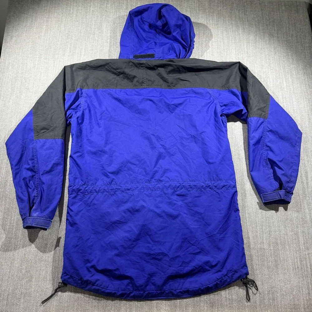 The North Face Jacket Mens Medium Blue Hooded Full Zip Nylon Rain Coat Outdoor